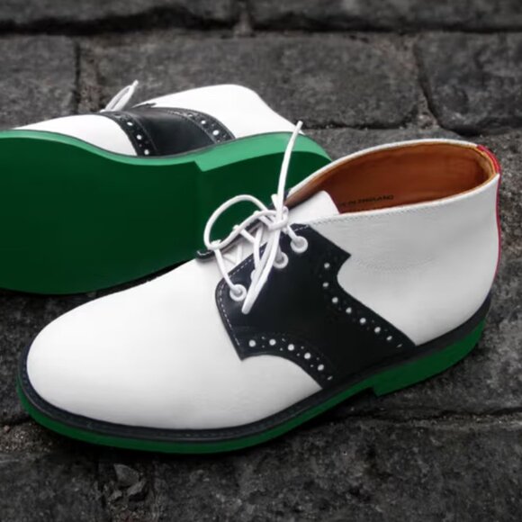 US 9.5 🔥 Heineken100 x Mark McNairy Saddle Boots Collectable Original clean box - Picture 1 of 12
